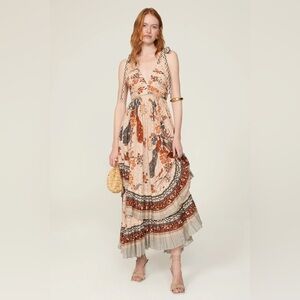 Ulla Johnson Meera Tie Strap Maxi Dress in EGRET